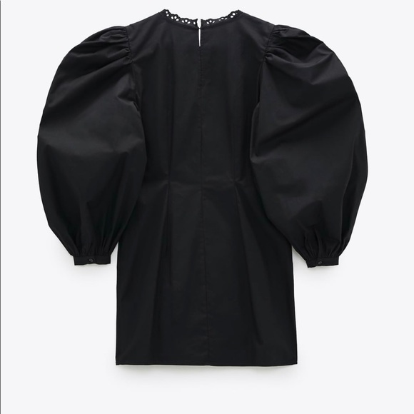 Zara voluminous poplin black mini dress - Picture 5 of 6